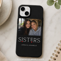 Sisters Heart Typography Black Photo