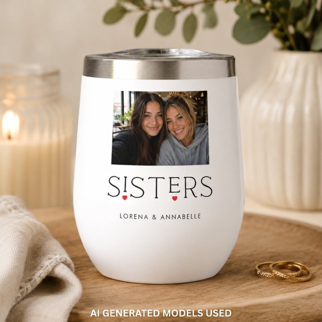 Sisters Heart Typography White Photo (Creator Uploaded)