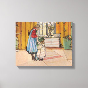 Sisters - Koket av Carl Larsson Canvas Print
