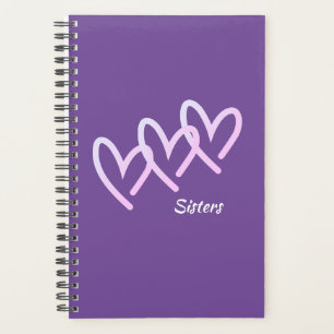 Sisters Love Purple Heart Planner