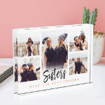 Sisters Make the Best Friends Photo Collage White<br><div class="desc">A special and memorable photo collage gift for sisters. The design features a five photo collage layout to display five of your own special sister photos. "Sisters" is designed in a stylish black brush script modern calligraphy with "make the best friends" displayed in a modern typographic design. Send a memorable...</div>