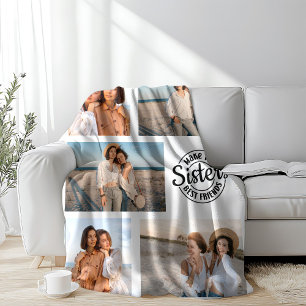 Sisters Make the Best Friends Photo Fleece Blanket