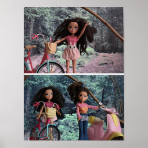 Sisters meeting in the forest. poster