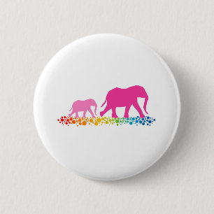 Sisters of Elephant Walking 6 Cm Round Badge