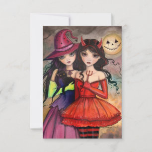 Sisters of Halloween Postcard