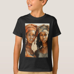 Sisters Of The Sun - Two African Women Posing In T-Shirt