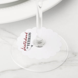 Sisters of Veterans Military Pride Design Wine Glass Tag