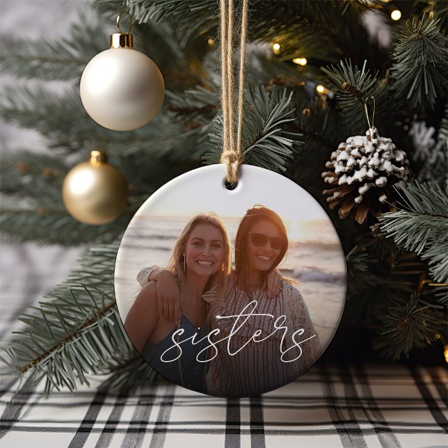 Sisters Overlay Photo Ceramic Tree Decoration (Creator Uploaded)