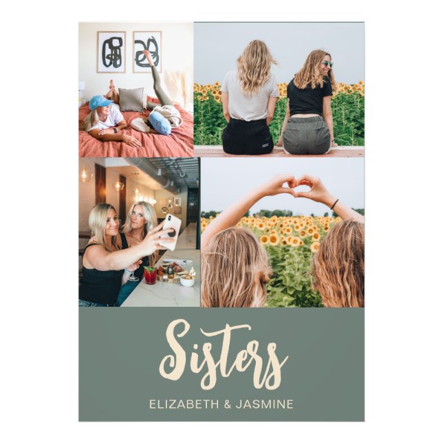 Sisters Photo Collage Gift Custom  Print (Front)
