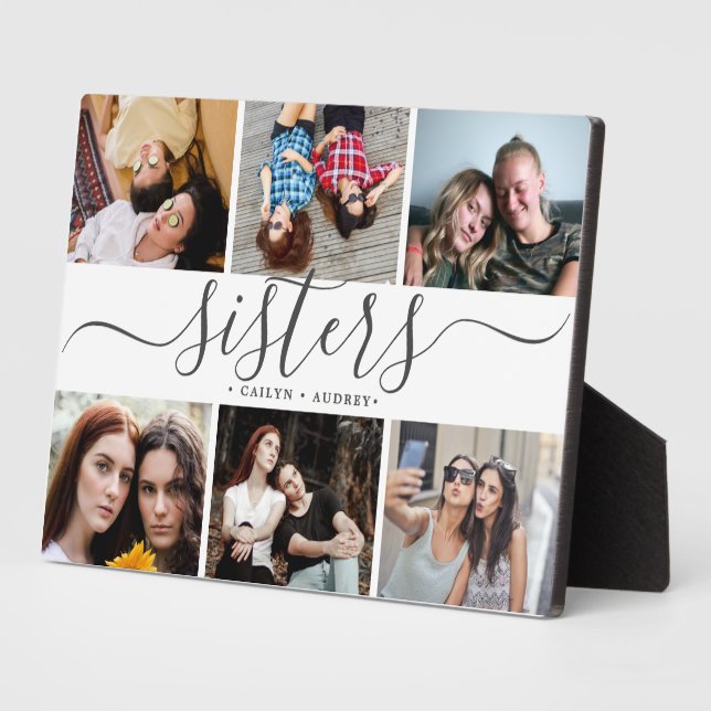 Sisters Photo Collage Gift Sister Gifts Plaque (Side)