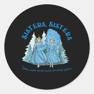 Sisters Pyjamas Holiday White Christmas Movie 1954 Classic Round Sticker