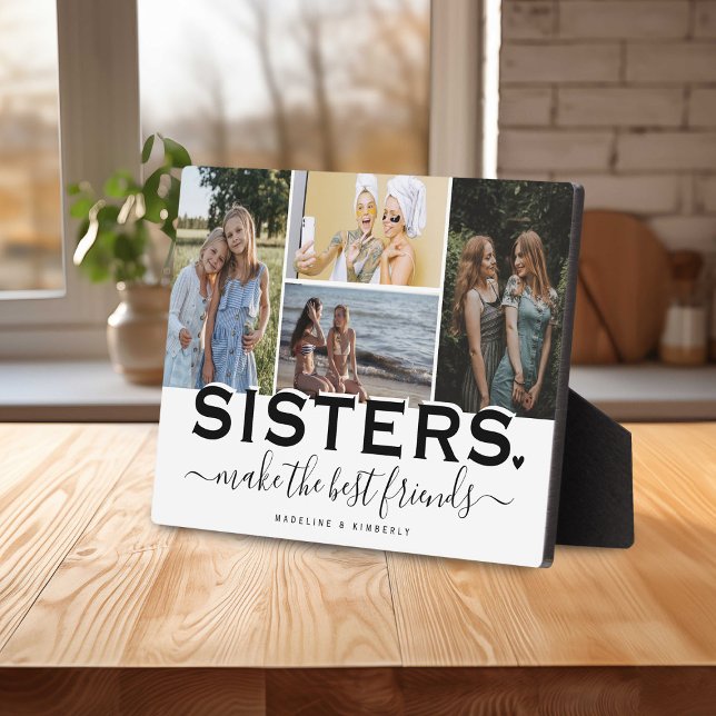 SISTERS Quote & Photo Collage Gift Display  Plaque (Creator Uploaded)