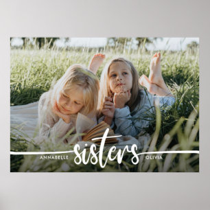 Sisters Script Modern Photo  Poster