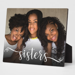 Sisters Script Photo Plaque