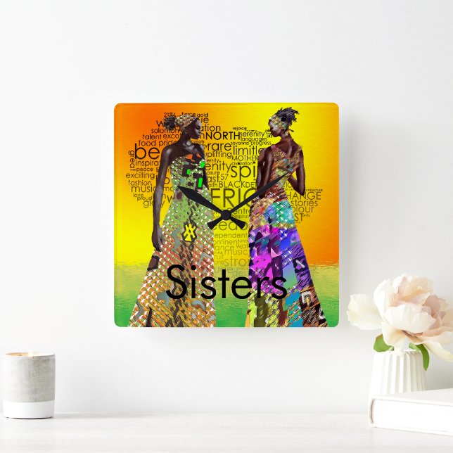 Sisters Square Wall Clock (Creator Uploaded)