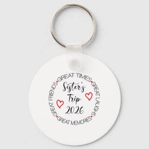 Sisters Trip 2026 Womens Weekend Cruise Vacation M Key Ring
