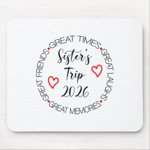Sisters Trip 2026 Womens Weekend Cruise Vacation M Mouse Mat