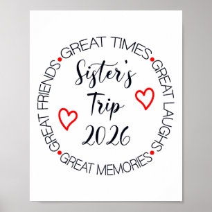 Sisters Trip 2026 Womens Weekend Cruise Vacation M Poster