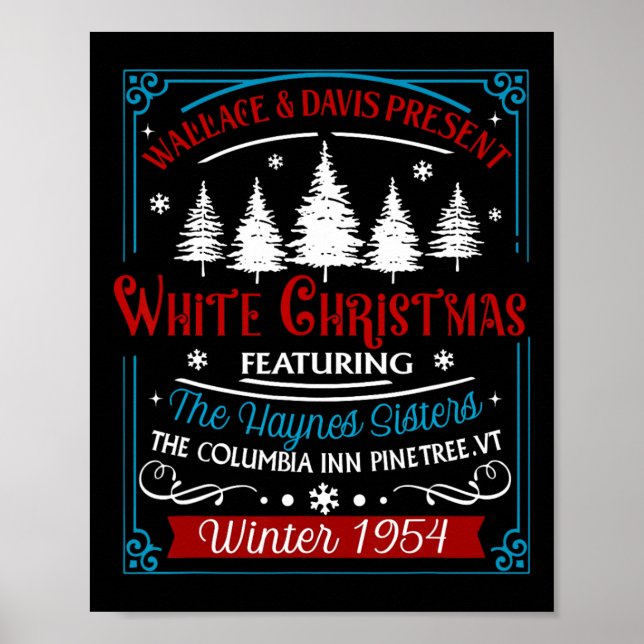 Sisters White Christmas Movie 1954 Pyjamas Holiday Poster (Front)