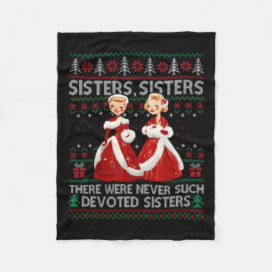 Sisters White Christmas Movie 1954 Xmas Holiday Pa Fleece Blanket