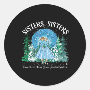Sisters White Christmas Movie 1954 Xmas Snow Holid Classic Round Sticker
