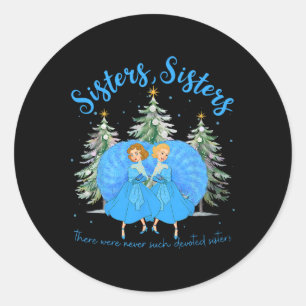 Sisters White Christmas Movie 1954 Xmas Snow Holid Classic Round Sticker