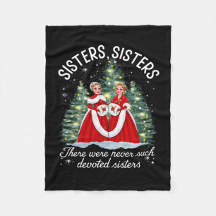 Sisters White Christmas Movie 1954 Xmas Snow Holid Fleece Blanket