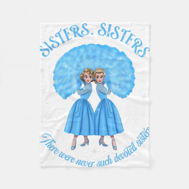 Sisters White Christmas Movie 1954 Xmas Snow Holid Fleece Blanket (Front)