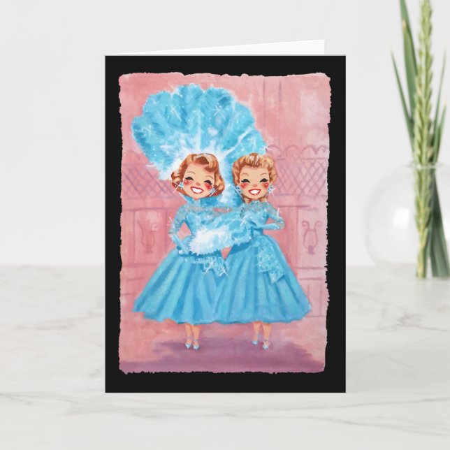 Sisters White Christmas Movie 1954 Xmas Snow Pajam Card (Front)