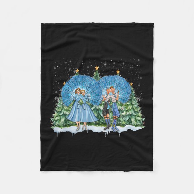 Sisters White Christmas Movie 1954 Xmas Snow Pajam Fleece Blanket (Front)