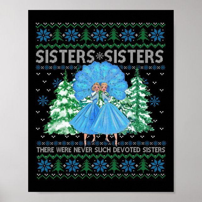 Sisters White Christmas Movie 1954 Xmas Snow Pajam Poster (Front)
