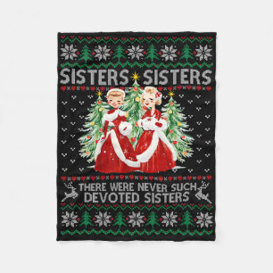 Sisters White Christmas Movie Xmas Snow Holiday Pa Fleece Blanket