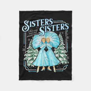 Sisters White Xmas Merry Christmas Snowflake Pajam Fleece Blanket