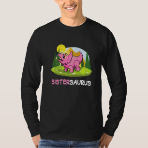 Sistersaurus Dinosaur Cute Kiddo Triceratops T-Shirt
