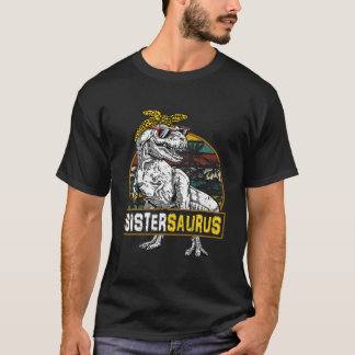 Sistersaurus Leopard T Rex Dinosaur Sister Saurus T-Shirt