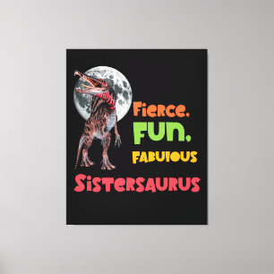 Sistersaurus Matching Sisters Dino Squad Design Canvas Print