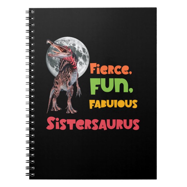 Sistersaurus Matching Sisters Dino Squad Design Notebook (Front)