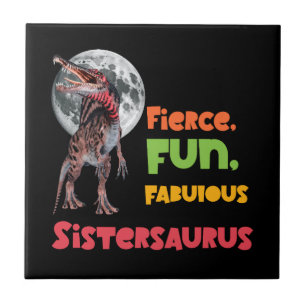 Sistersaurus Matching Sisters Dino Squad Design Tile
