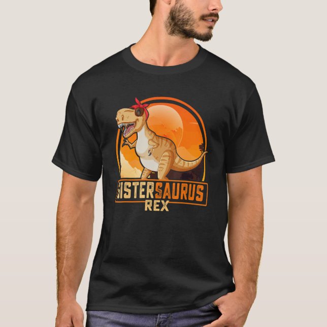 Sistersaurus Rex Dinosaur Sister Saurus Matching B T-Shirt (Front)