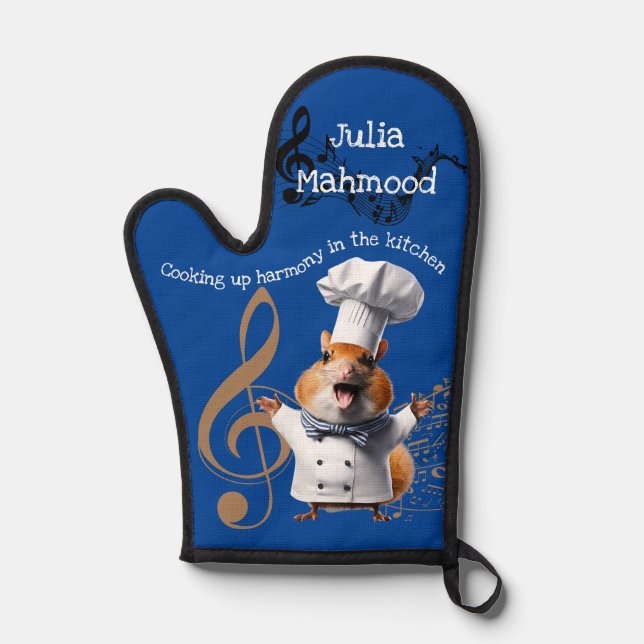 Sisters's Music lover singer cook mouse  Oven Mitt (Front)