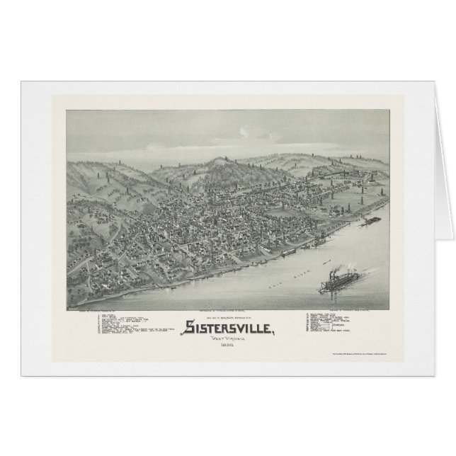 Sistersville, WV Panoramic Map - 1896 (Front Horizontal)