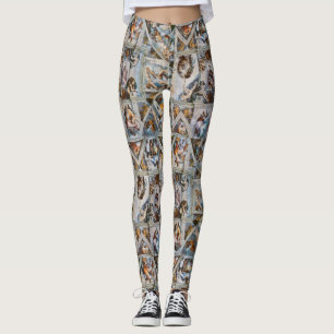 Sistine Chapel by Michelangelo Yoga Running Leggings