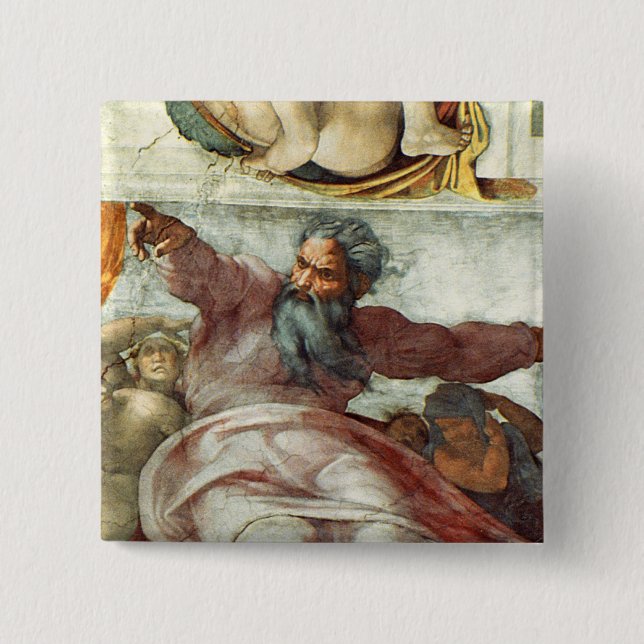 Sistine Chapel Ceiling 15 Cm Square Badge (Front)