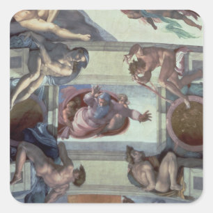 Sistine Chapel Ceiling 2 Square Sticker