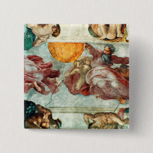 Sistine Chapel Ceiling 3 15 Cm Square Badge