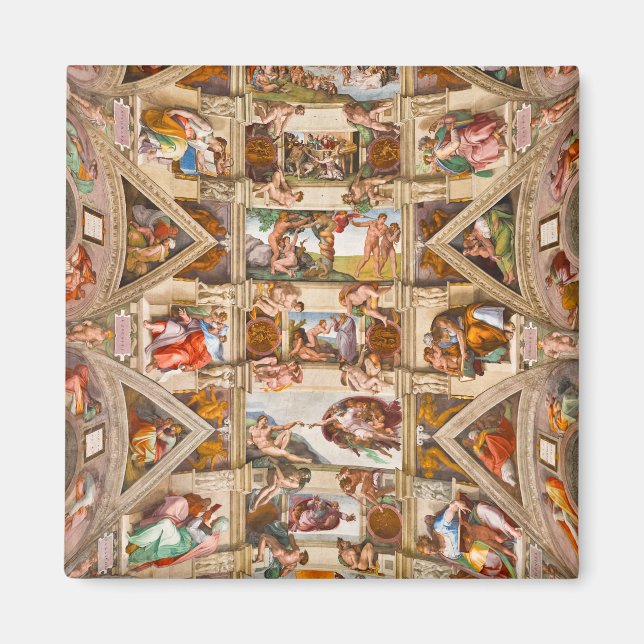 Sistine Chapel Ceiling by Michelangelo Buonarroti Magnet (Front)