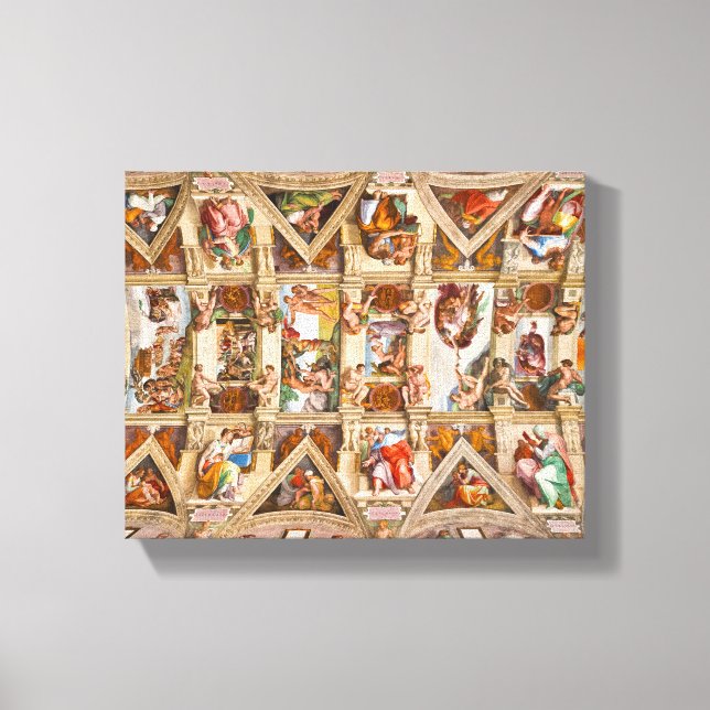 Sistine Chapel Ceiling by Michelangelo Canvas Print (Front)