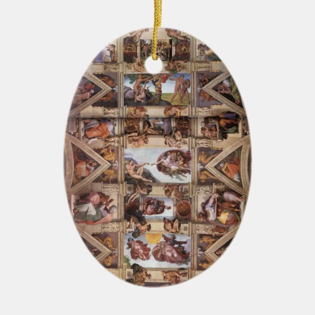 Sistine Chapel Ceiling Ceramic Tree Decoration (Front)