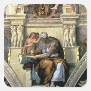 Sistine Chapel Ceiling: Cumaean Sibyl, 1510 Square Sticker