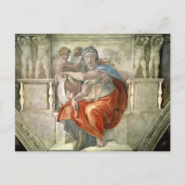 Sistine Chapel Ceiling: Delphic Sibyl Postcard (Front)